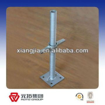 Solid shaft adjustable scaffolding swivel base jack